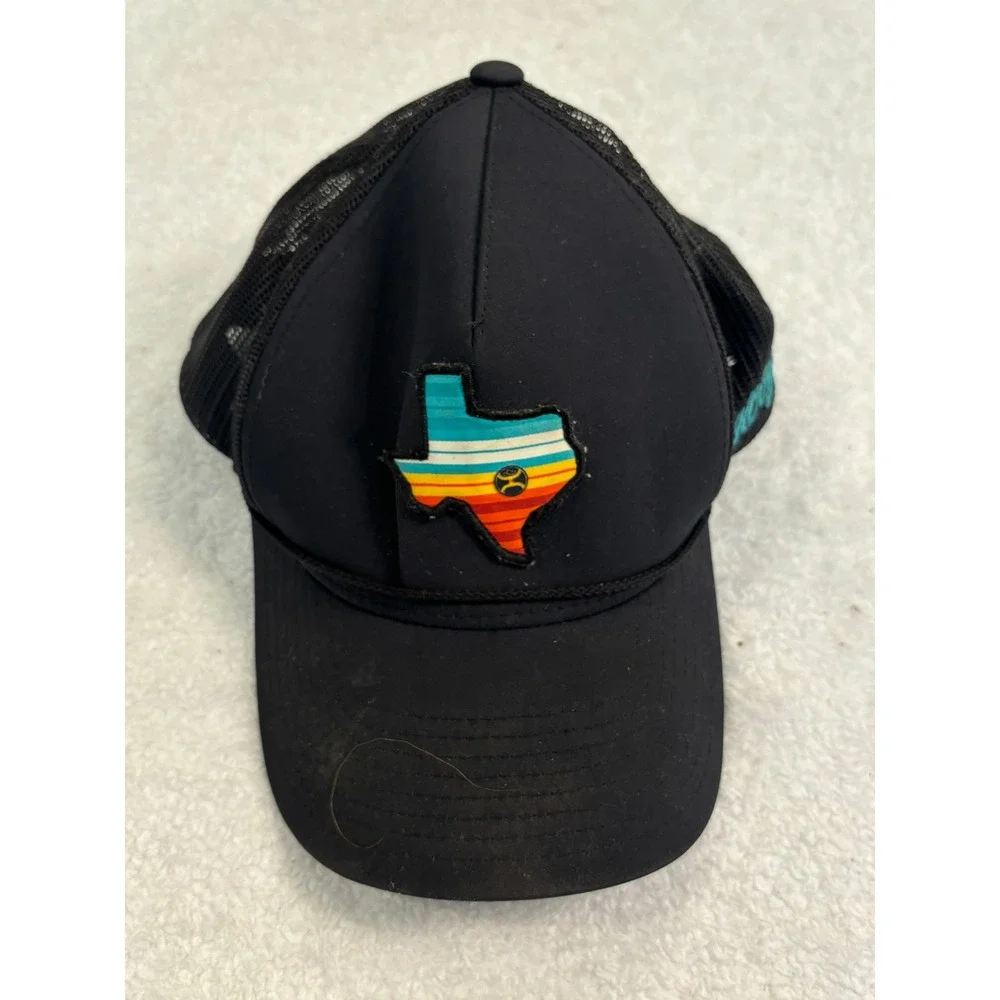 Hooey‎ Texas Patch Trucker Hat Black Mesh Snapback Cap Western Sunset Stripe